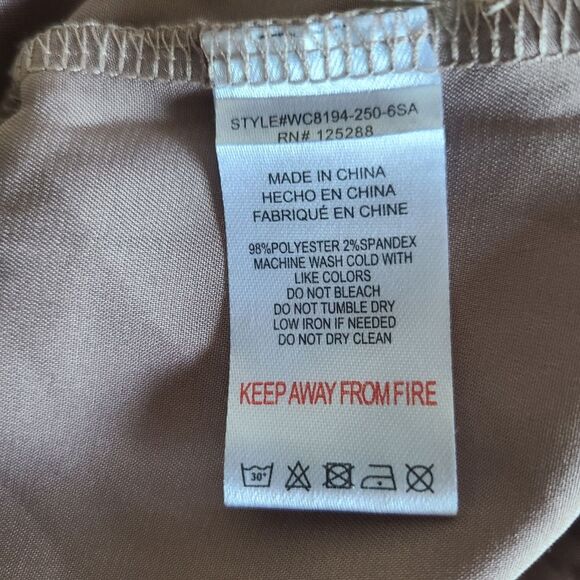jason wu silky lounge pants metallic tan satin elastic waist size XL - Picture 6 of 7